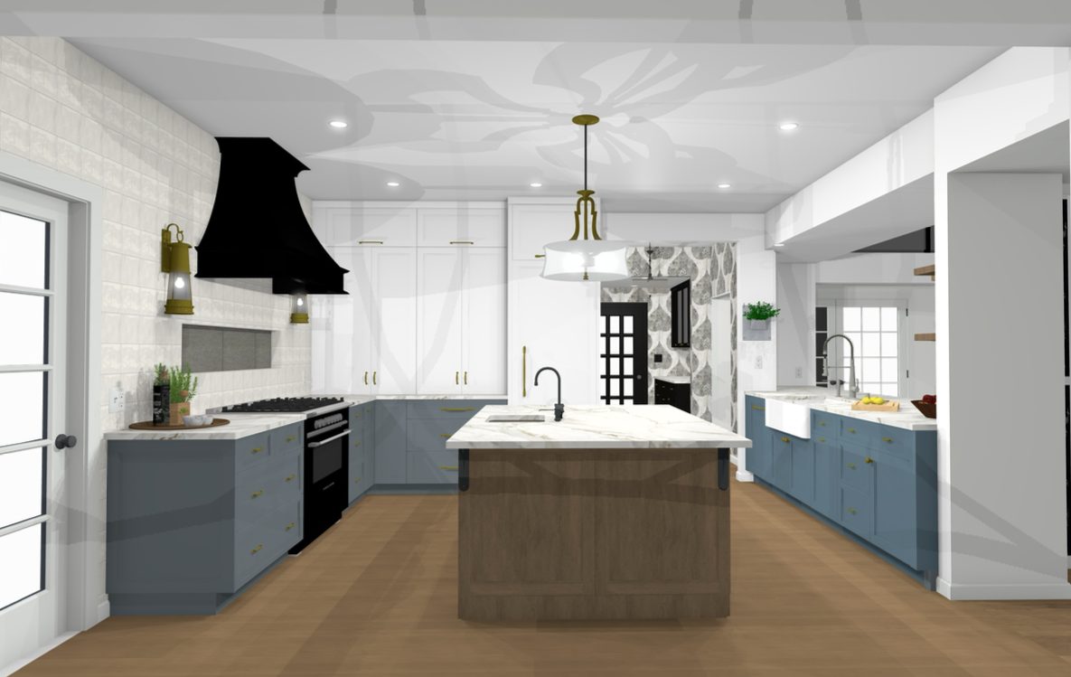 3D rendering of the Epicurean Zones kitchen design in Wayland